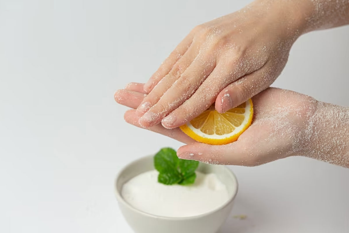 lemon and sugar scrub