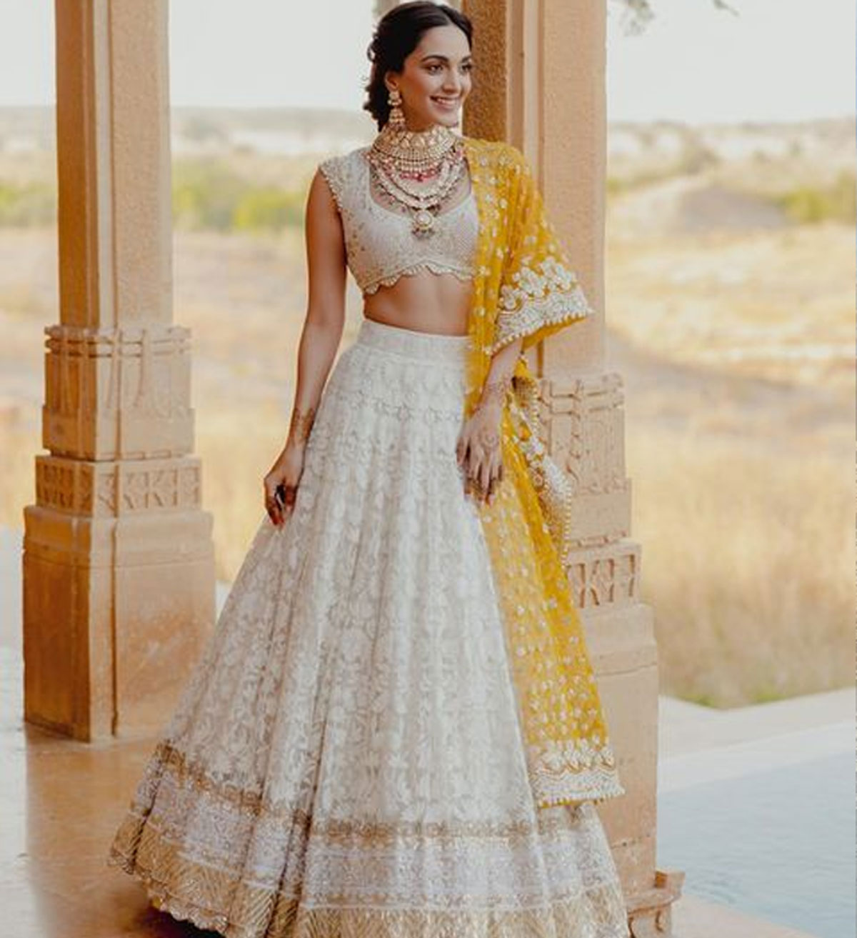 yellow outfit options for bride