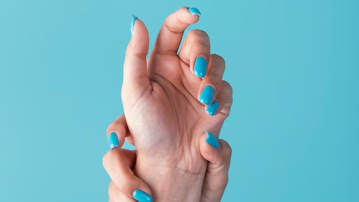 Blue nail paint colour