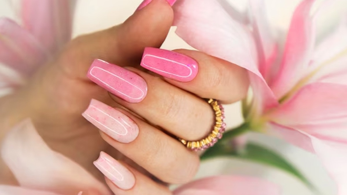 Pink nail paint colour