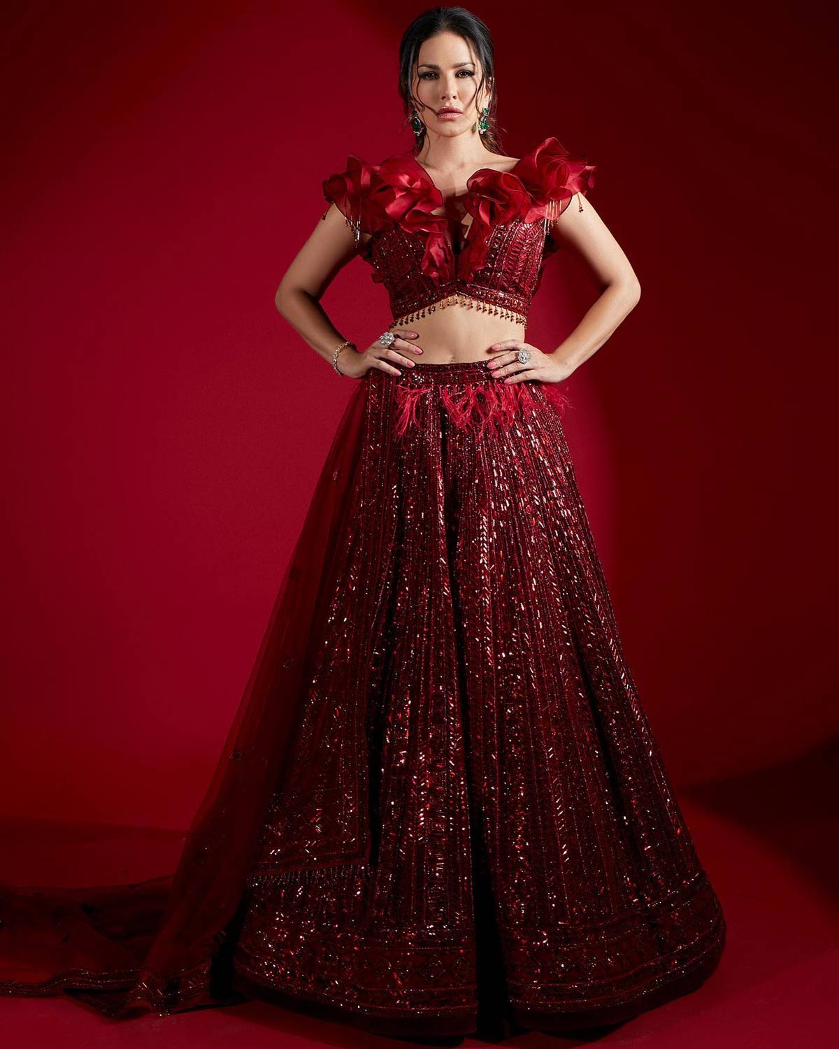 sunny leone wearing lehenga