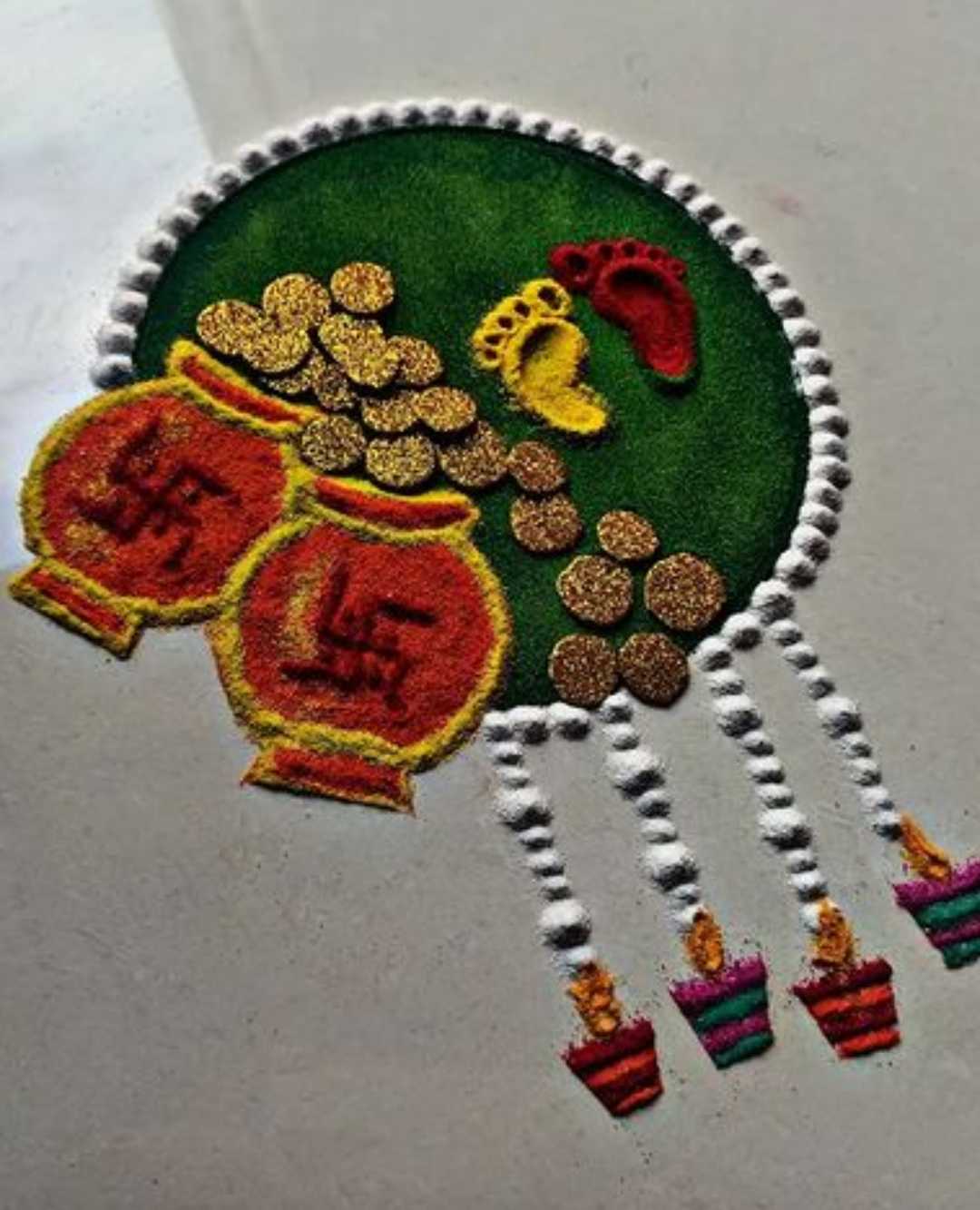 EASY RANGOLI DESIGN DEV DIWALI