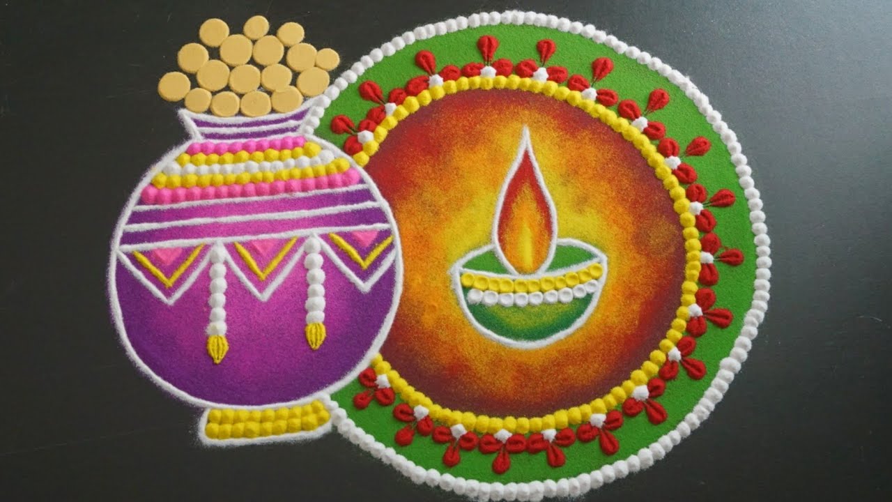 Simple Rangoli Design For Dev Diwali