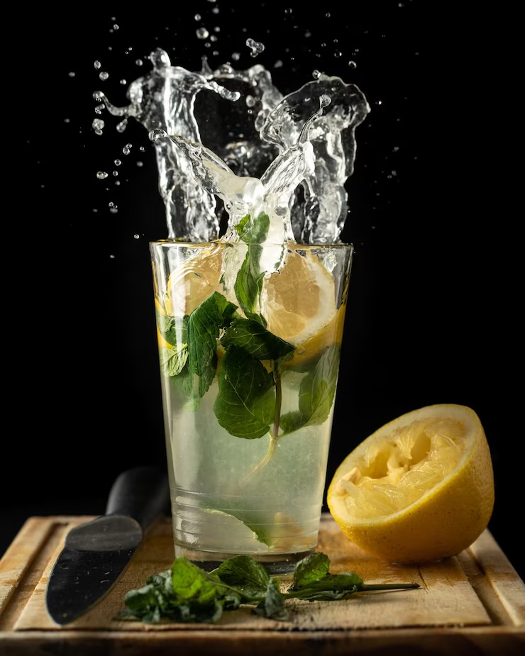 activated charcoal and lemonade