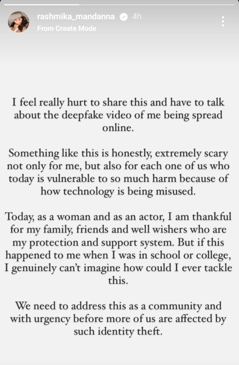 actress rashmika mandanna on instagram