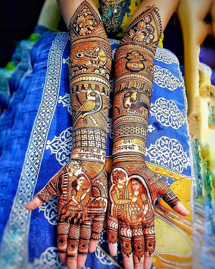 full hand mehndi for bride