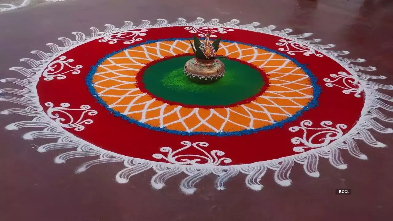 gol rangoli design for dev diwali