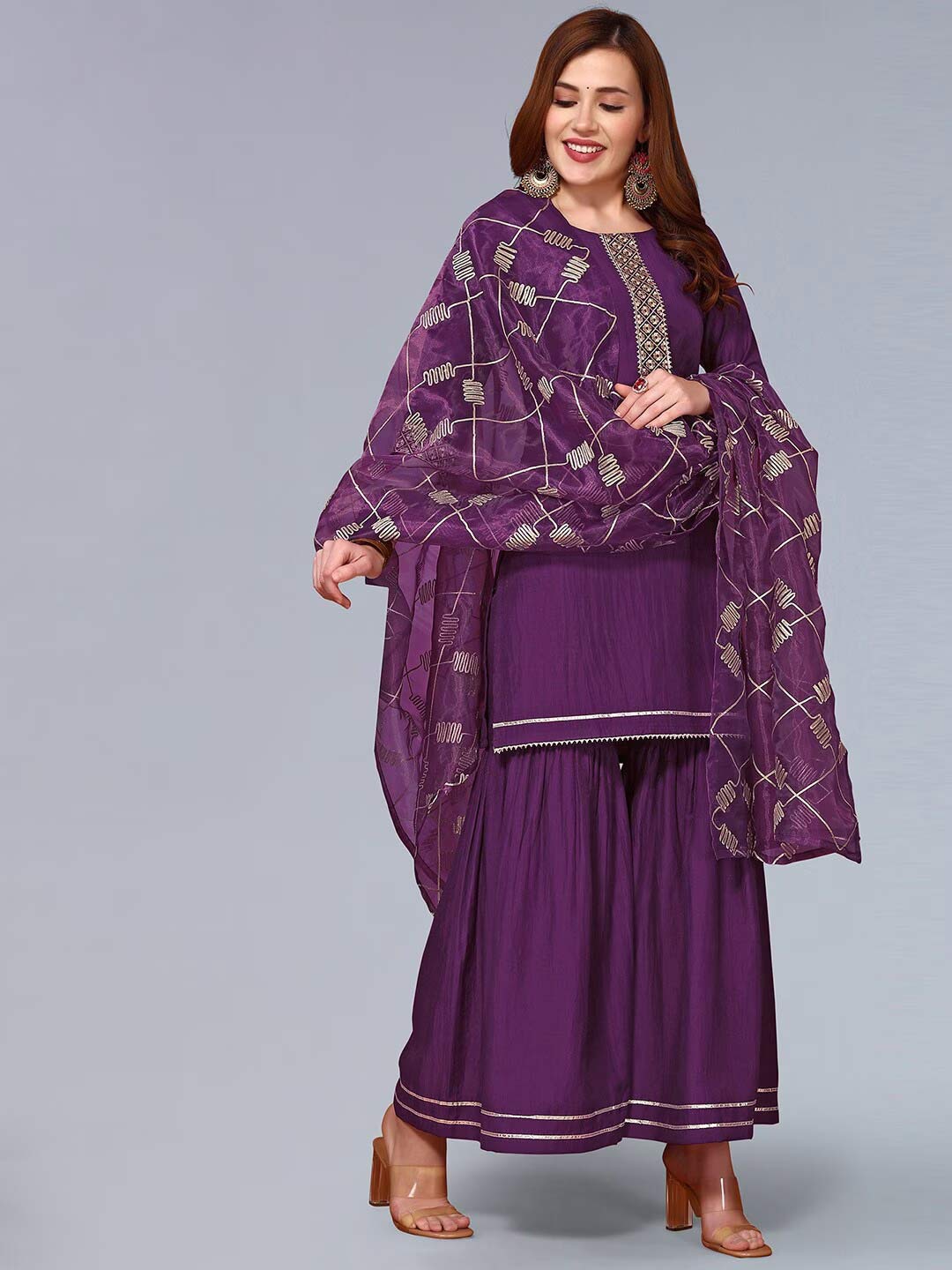 Thread work sharara suit