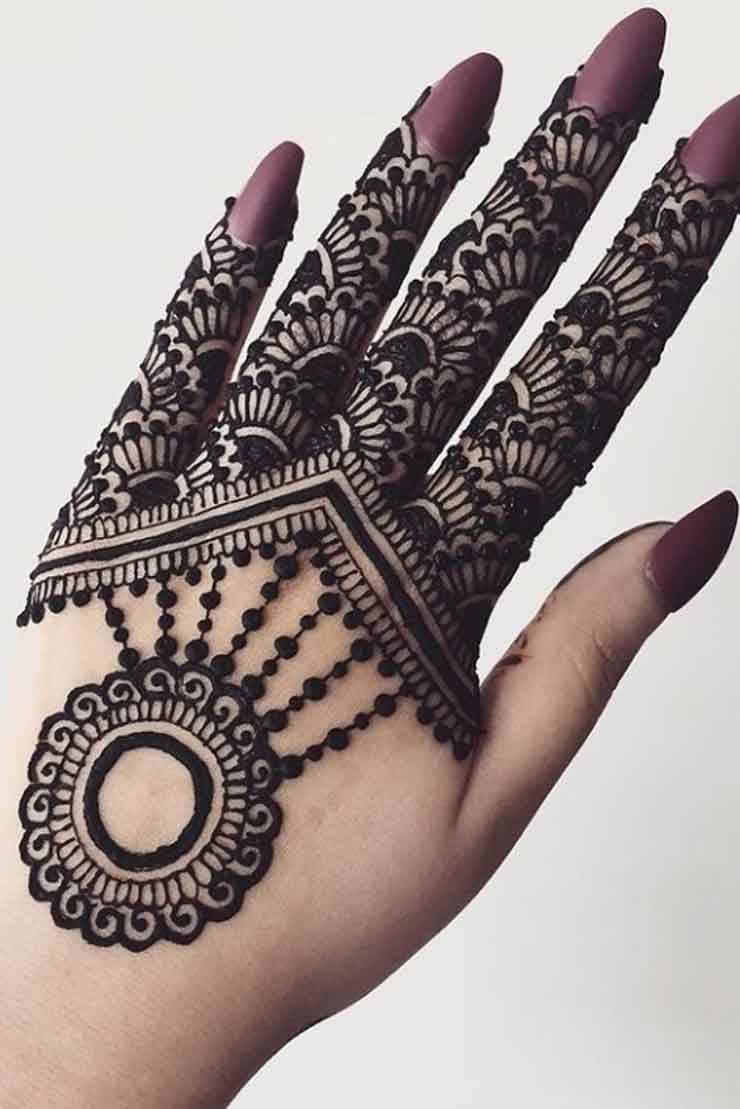 mehndi design for long fingers of hand