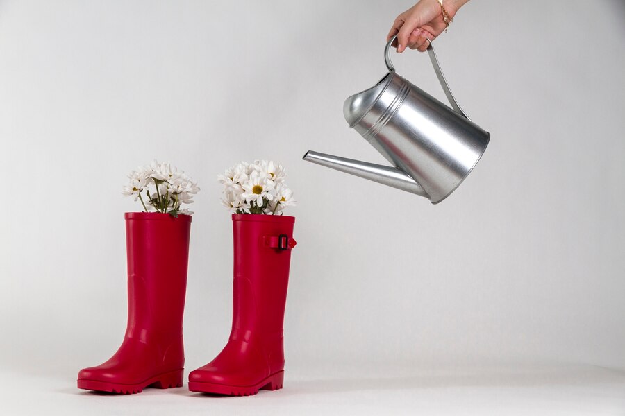 sustainable garden boot planter