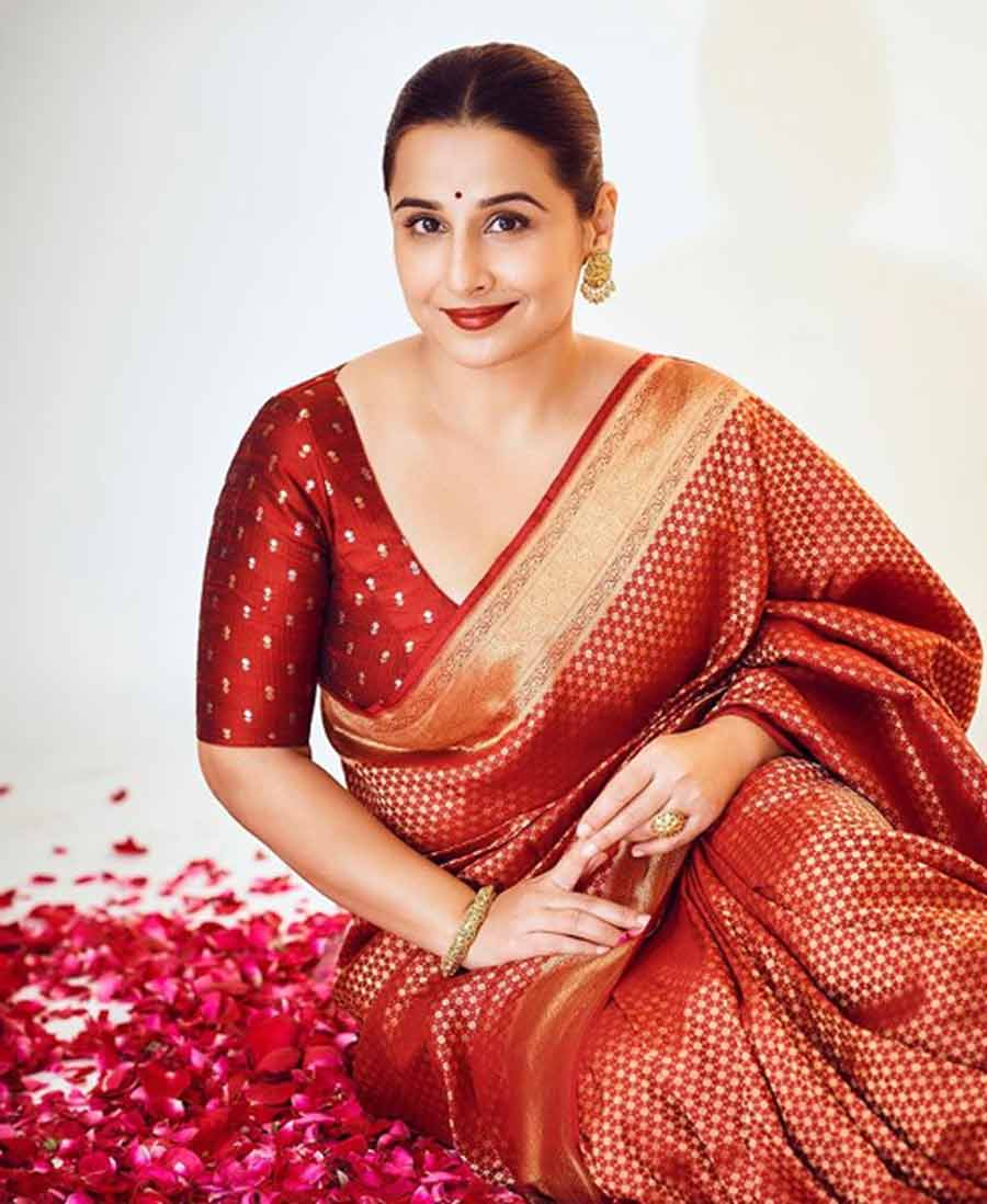 Bright red makeup look