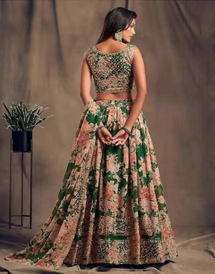 green lehenga