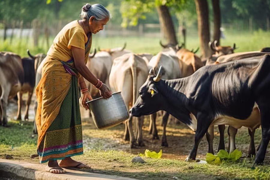 madhya pradesh ujjain shocking people allow hundred of cows to run over them