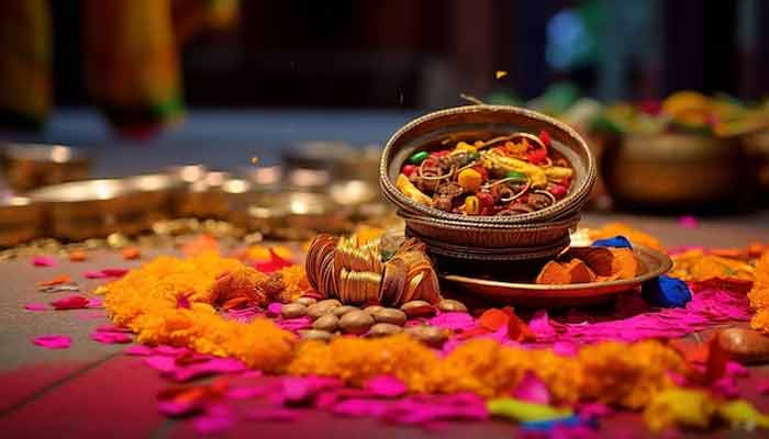 navratri puja thali decoration ideas