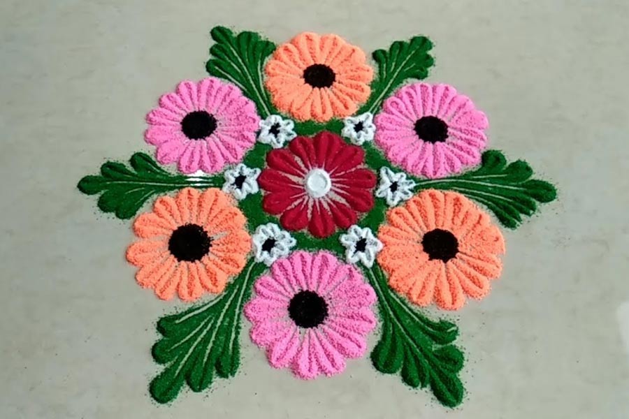 old bangle rangoli idea