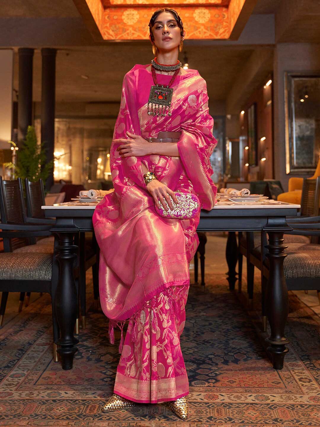 pink banarasi