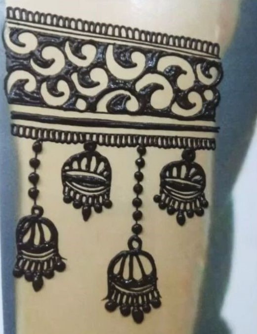 Bell Mehndi Design For Bajuband