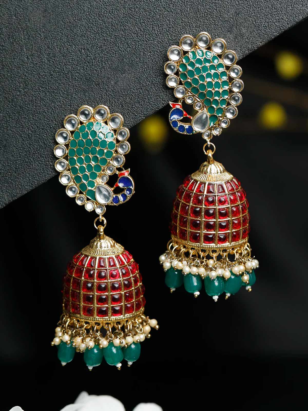 Peacock design jhumka