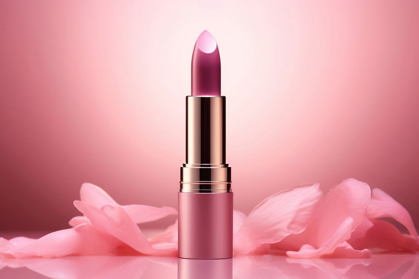 Soft pink lipstick shade