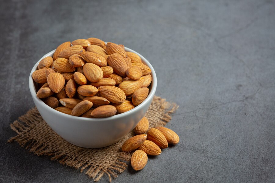 almonds with peel