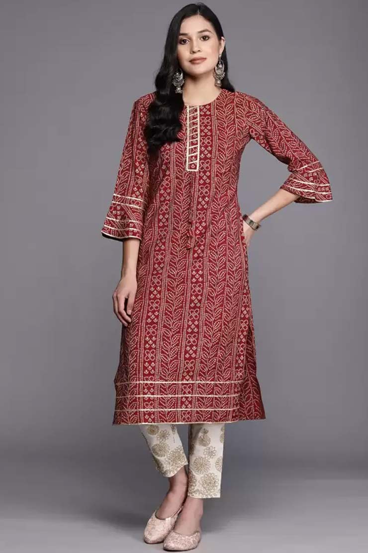 fancy bandhani kurti