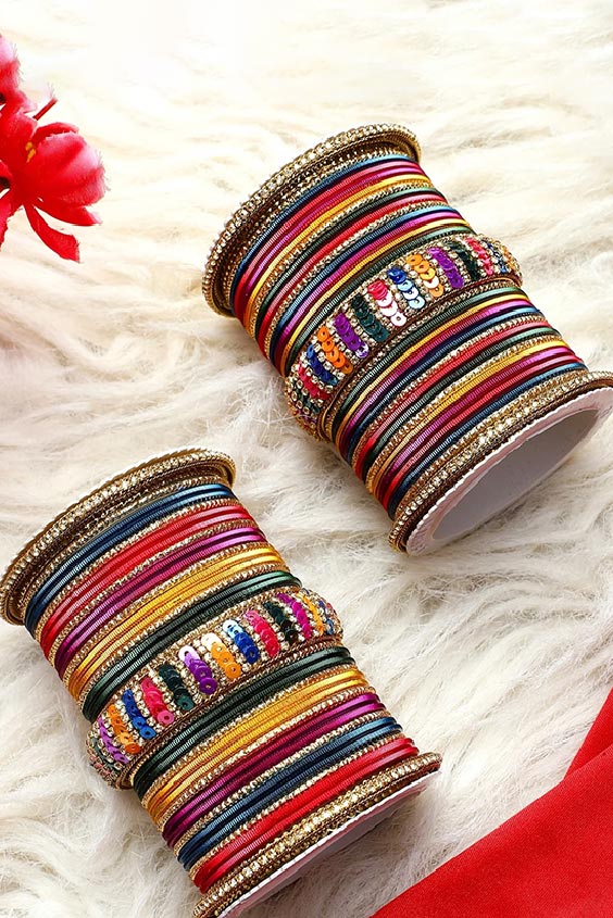 multi colour bangles designs