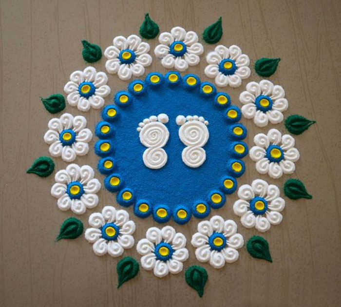 navratri rangoli floral design