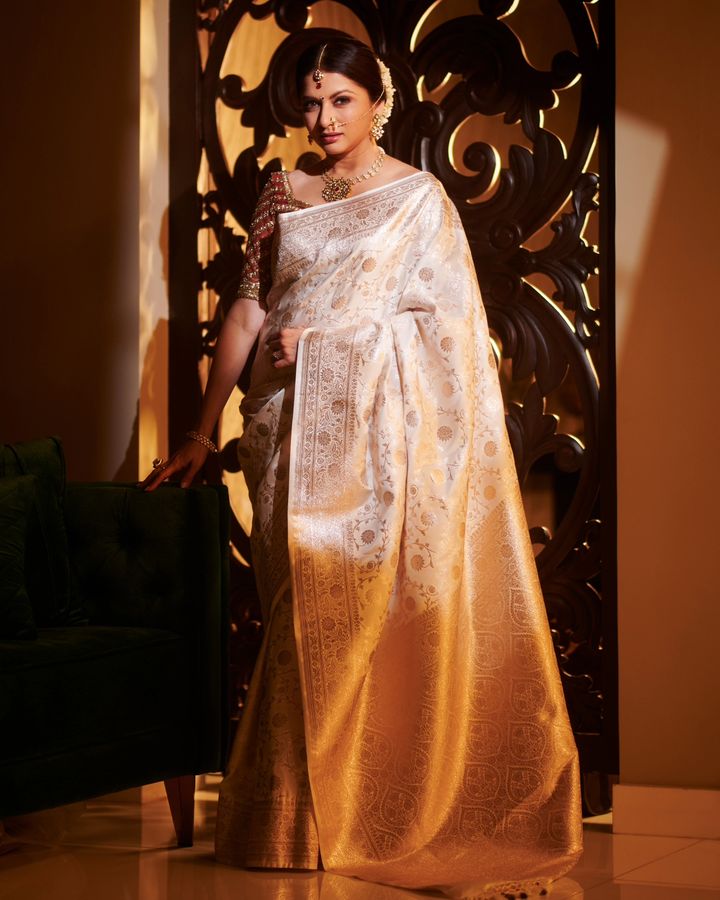 off white color saree