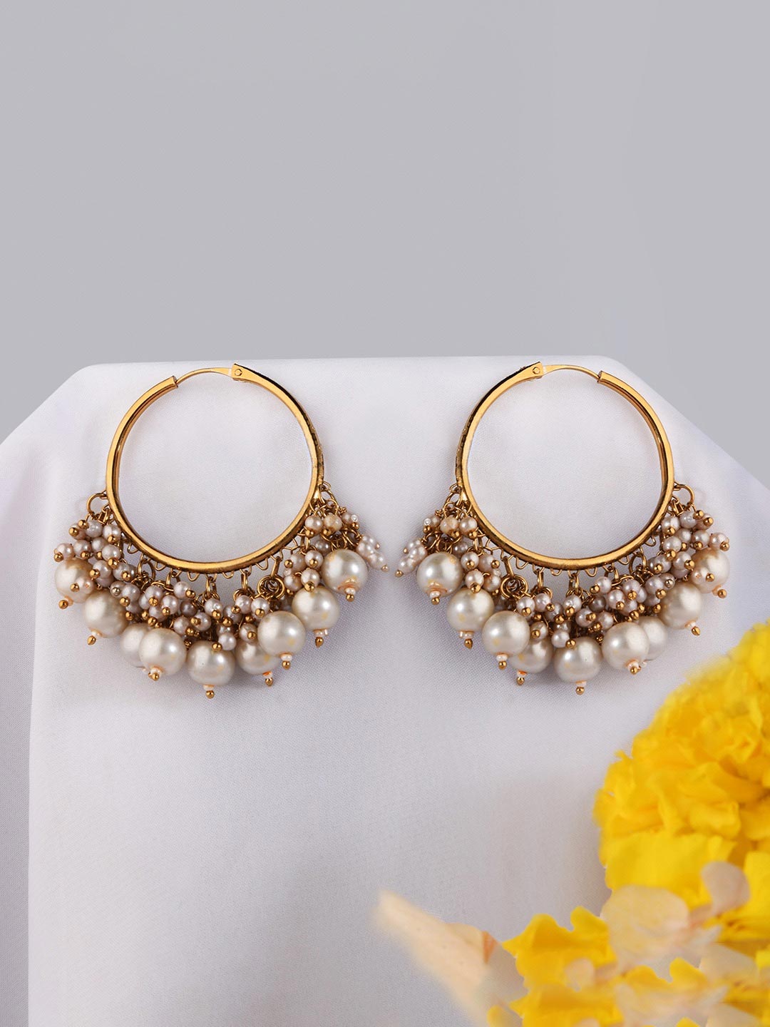 pearl bali earrings