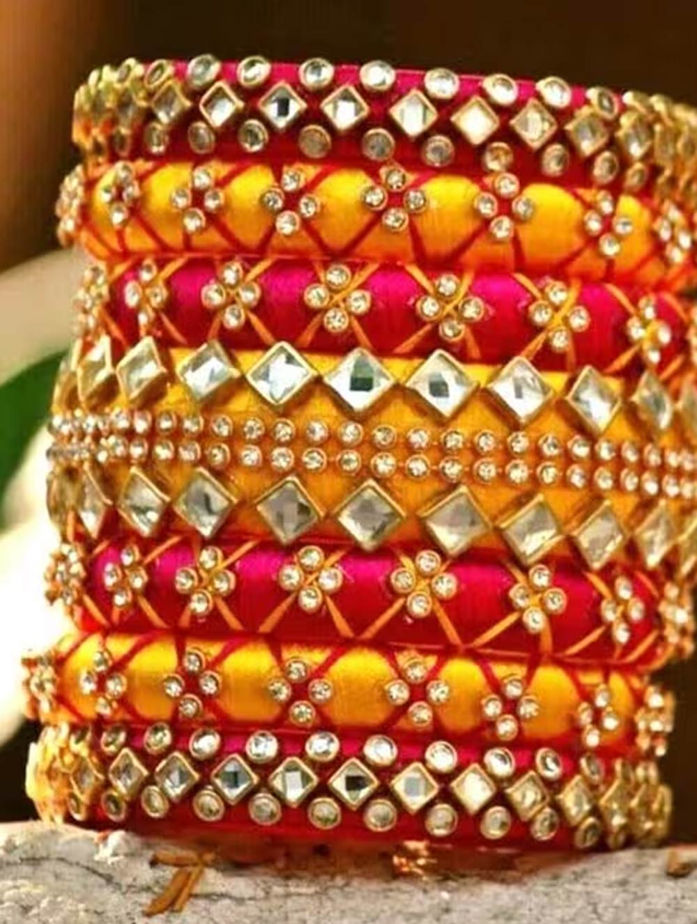 red and yellow bangles