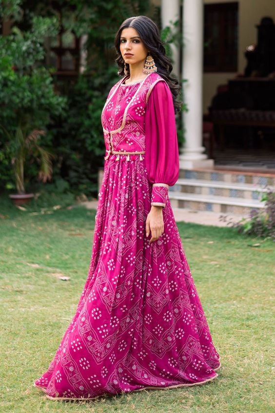 Anarkali Bandhani Suit Design