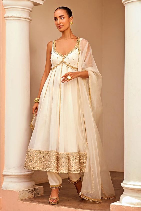 Anarkali Light Coloured Suit