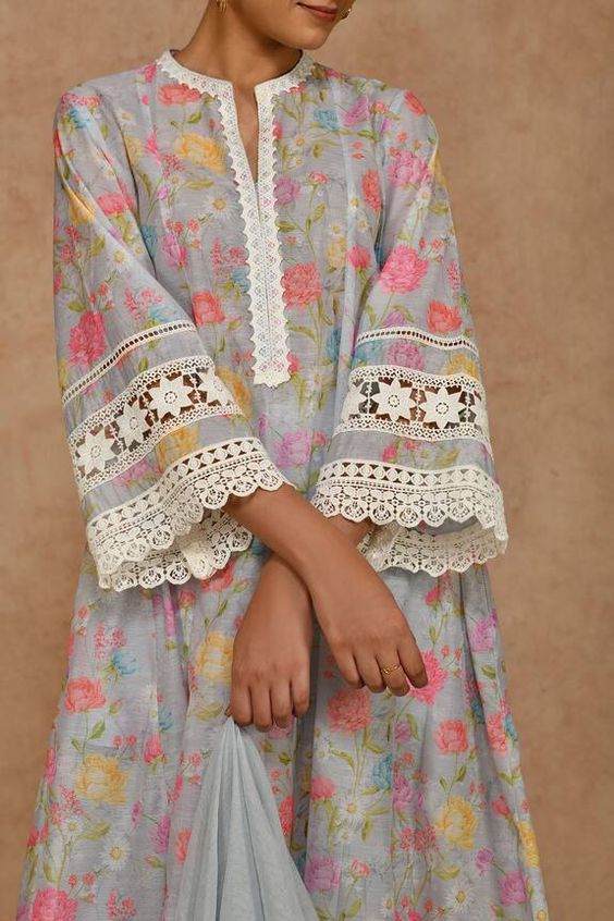 Cut Out Crochet Kurti Sleeve Design