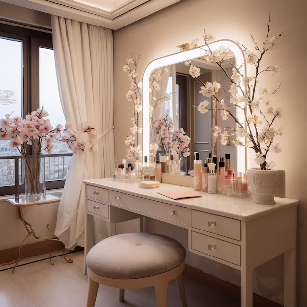 DIY dressing table décor with recycled items