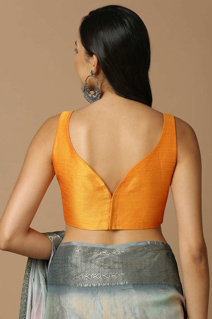 Deep Back Designer Blouse Design