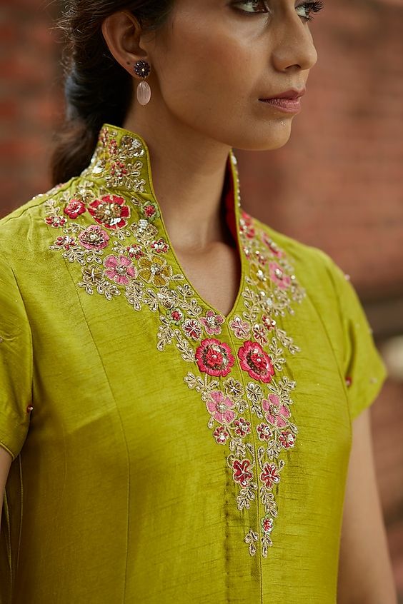 High Collar Punjabi Suit Neck Design