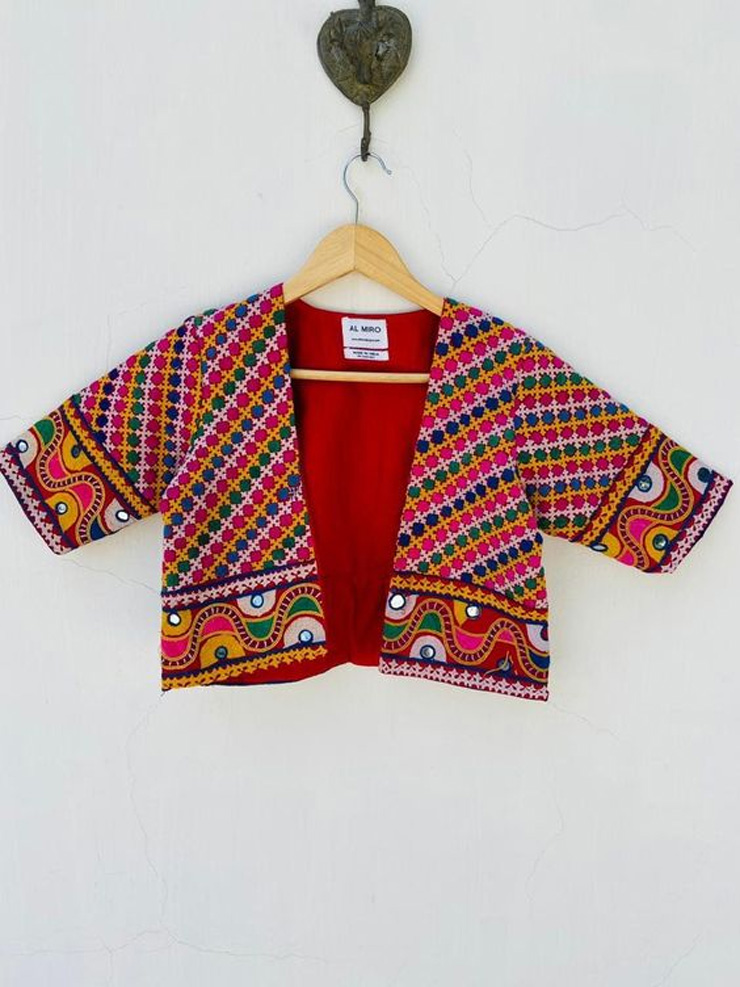 Jacket Style Hand Embroidered Blouse