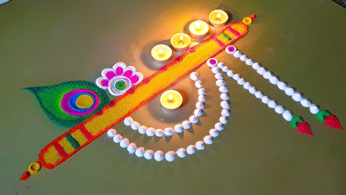 Krishna Janmashtami rangoli design