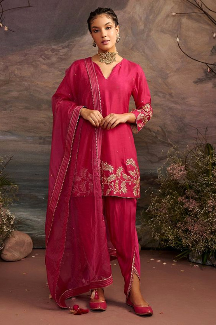Pink Dhoti Suit Design