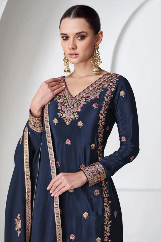 Punjabi Suit V Neck Design