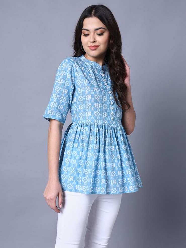 Round Neckline Short Kurti