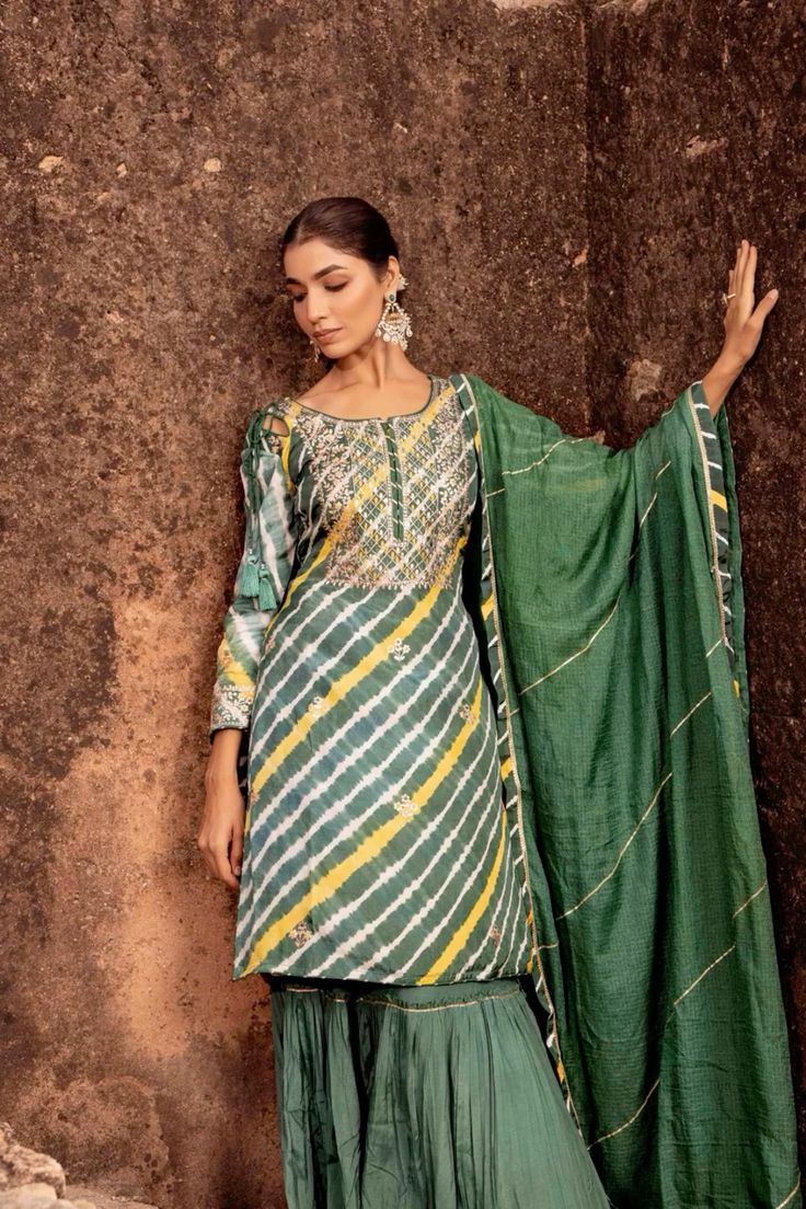 Short Jaipur Leheriya Suit