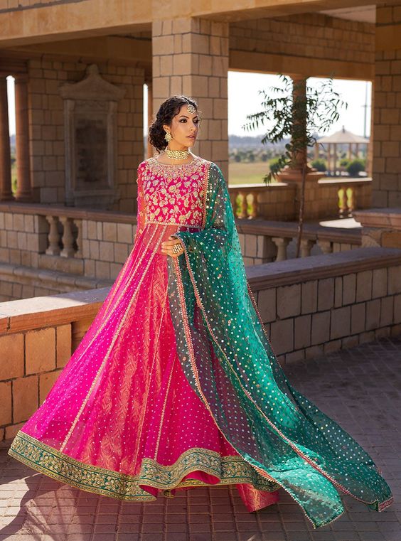 anarkali kurti chunri saree