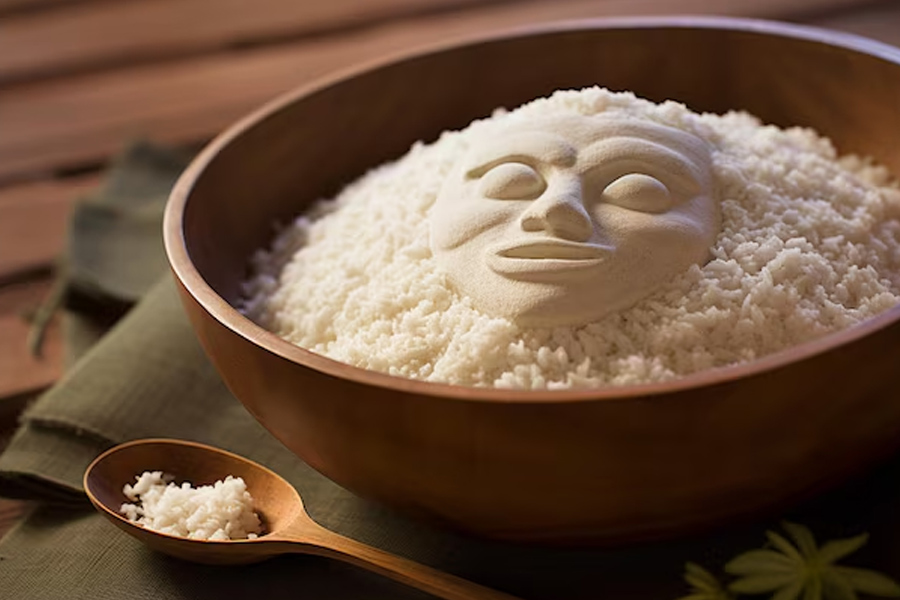 cooked rice mask help in oil control