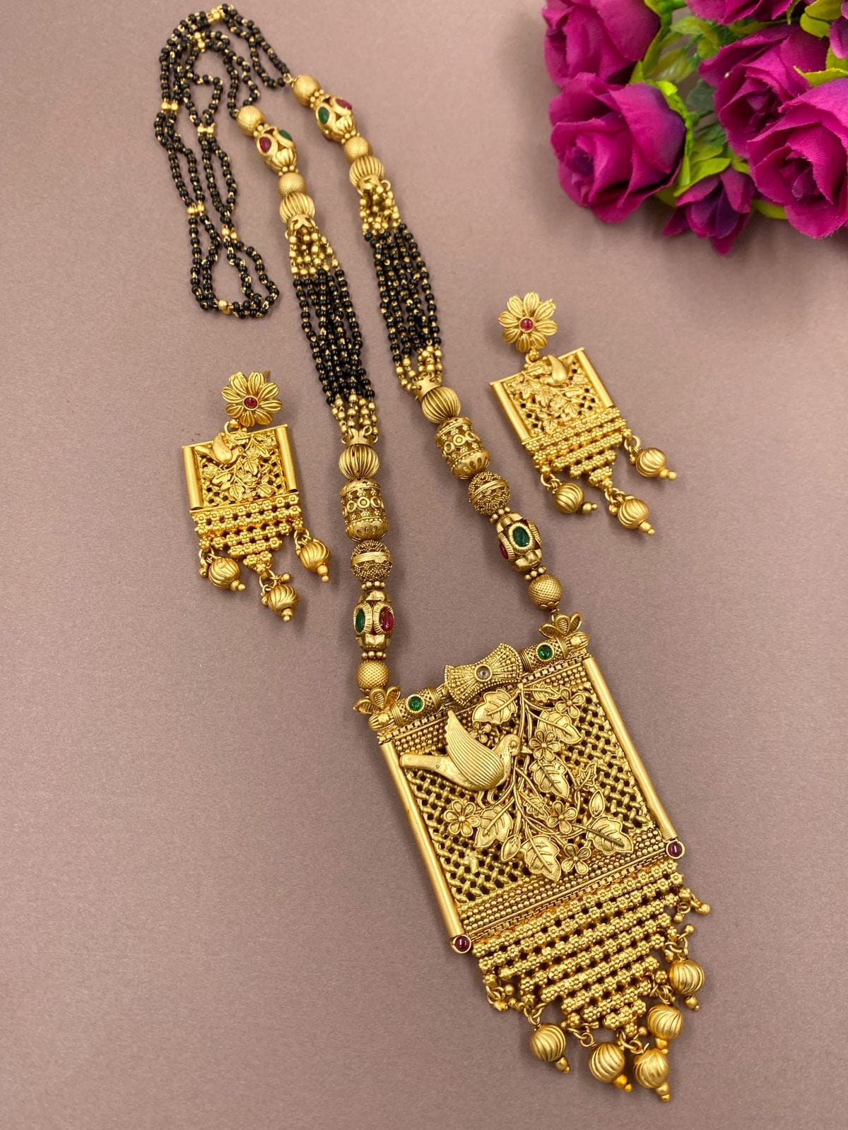 designer gold plated long mangalsutra for women by gehna shop gehna shop buy long gold mangalsutra for women online