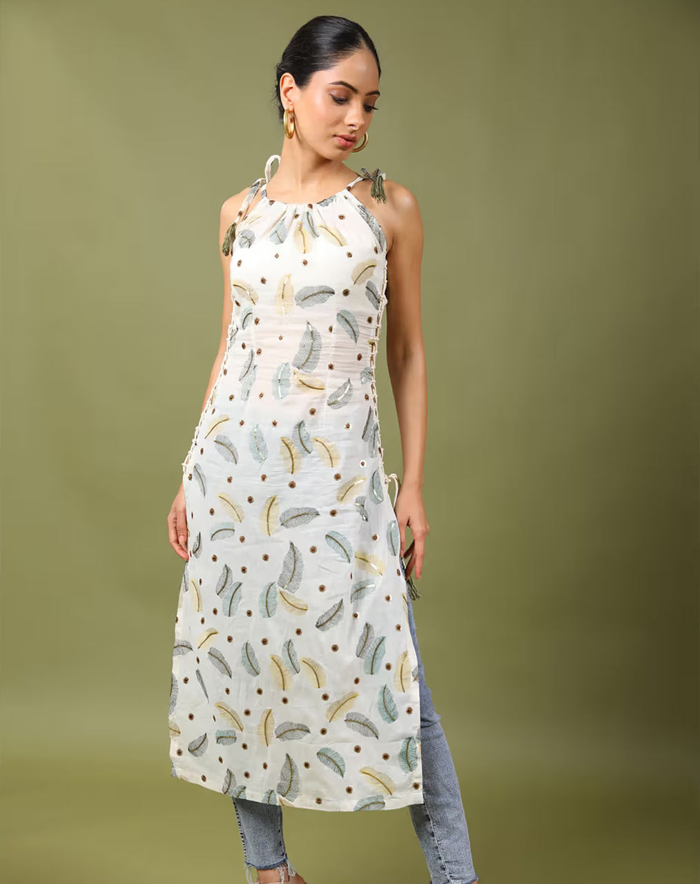 embroidery work kurti