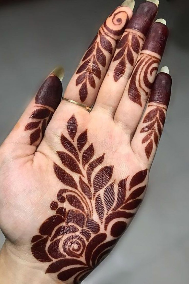 leaves designs mehndi