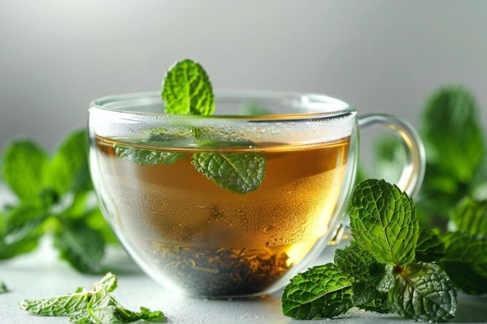 mint tea inside