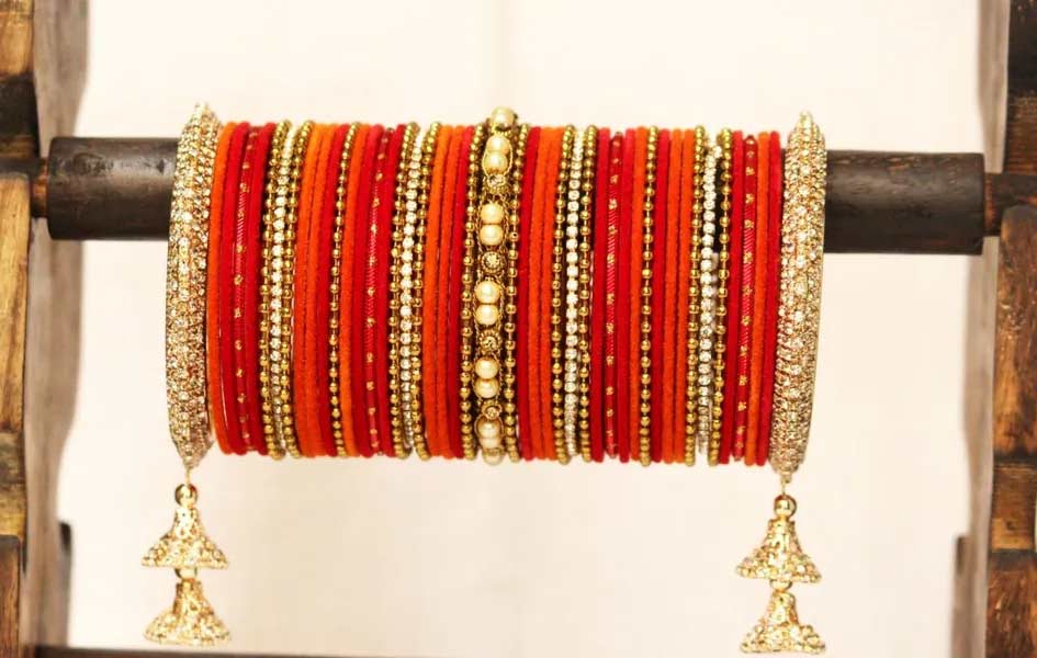 Red orange bangles
