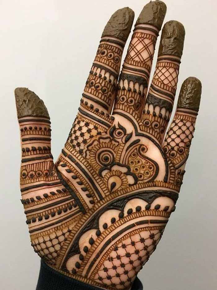 finger mehndi design brides